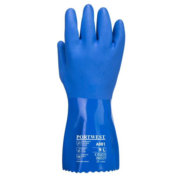Portwest Blue Marine Ultra PVC Chem Gauntlet 