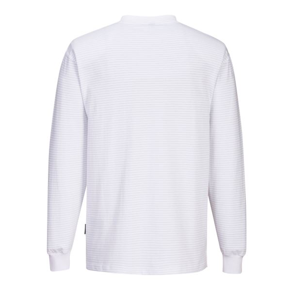 Portwest White Anti-Static ESD T-Shirt L/S 