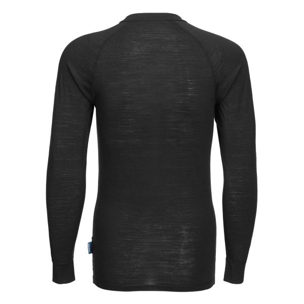 Portwest Black Merino Wool Crewneck Baselayer Top 