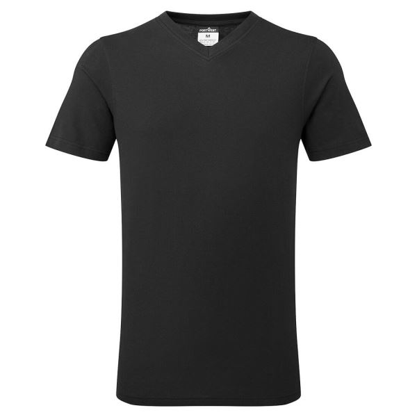 Portwest Black V-Neck Cotton T-Shirt 