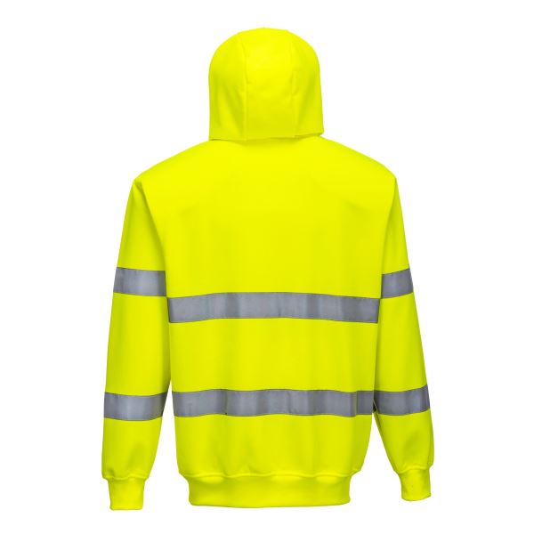 Portwest Yellow Hi-Vis Zipped Hoodie 