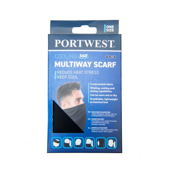 Portwest Black Cooling Multiway Scarf 