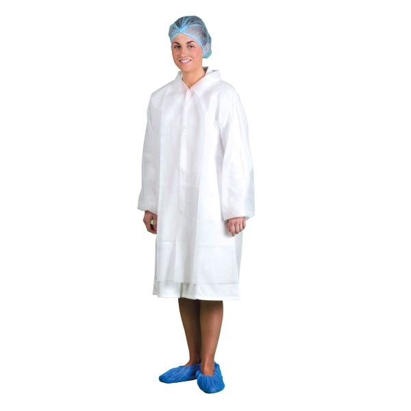 Portwest White Disposable Visitors Coat PP (PK200) 