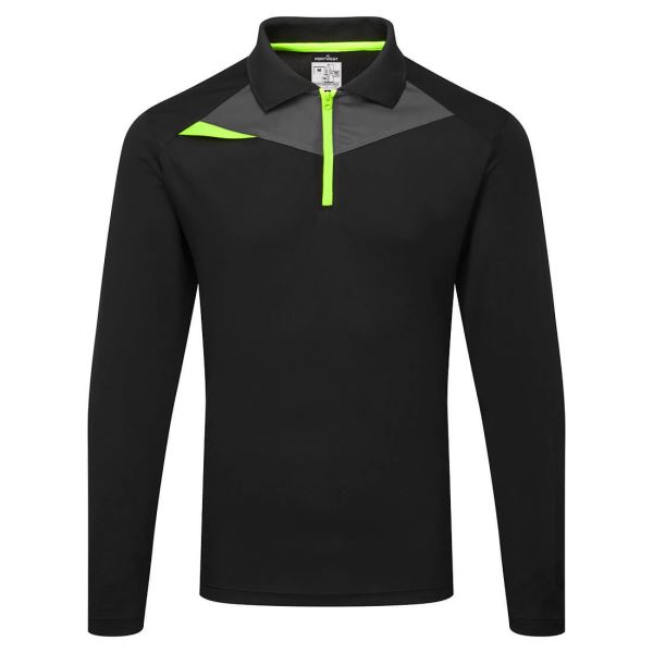 Portwest Black DX4 Polo Shirt L/S 
