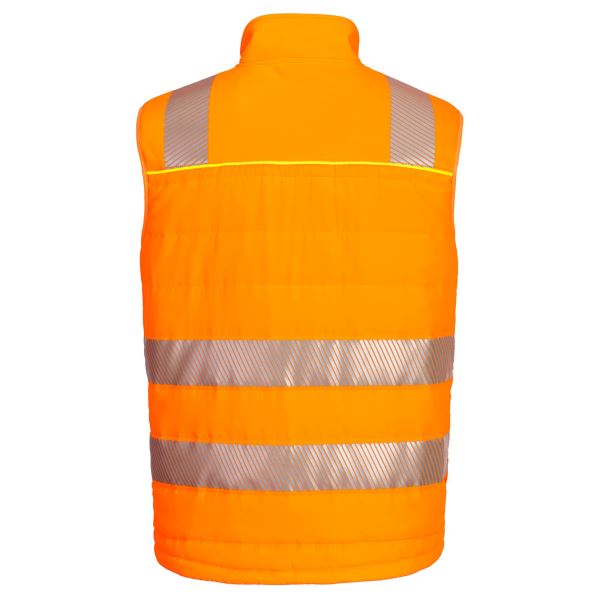 Portwest Orange Black DX4 Hi-Vis Hybrid Baffle Bodywarmer 