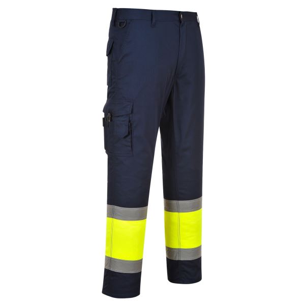 Portwest Yellow Navy Hi-Vis Contrast Class 1 Service Trousers 