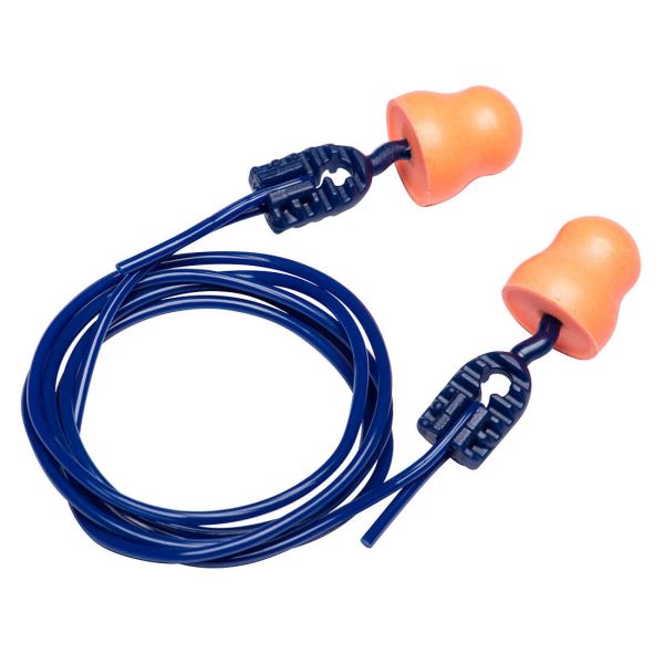 Portwest Orange Easy Fit PU Ear Plugs Corded (200 Pairs) 