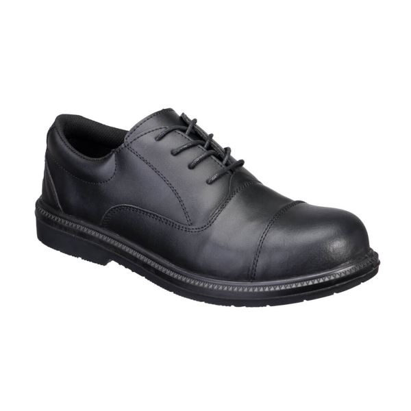 Portwest Black Steel Action Leather Executive Shoe S3 SR FO 