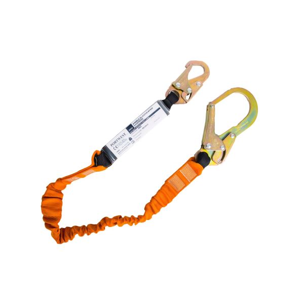 Portwest Black Orange Single 140kg 1.8m Lanyard with Shock Absorber 