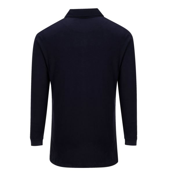 Portwest Navy Flame Resistant Anti-Static Long Sleeve Polo Shirt 