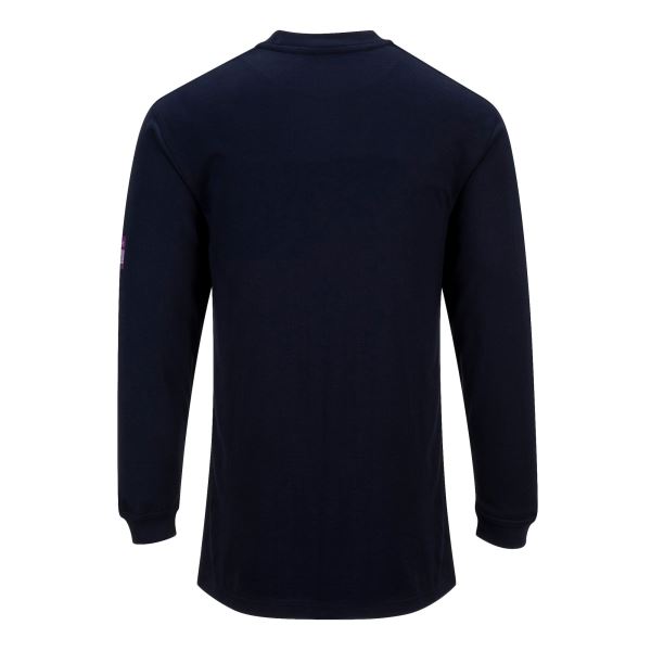 Portwest Navy Flame Resistant Anti-Static Long Sleeve T-Shirt 