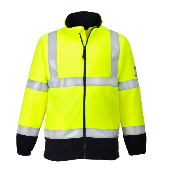 Portwest Yellow Flame Resistant Anti-Static Hi-Vis Fleece 