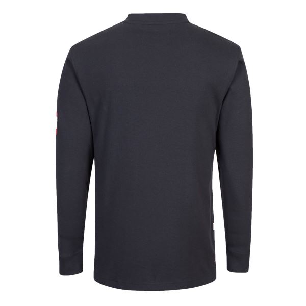 Portwest Navy Bizflame Knit Antistatic FR Henley 