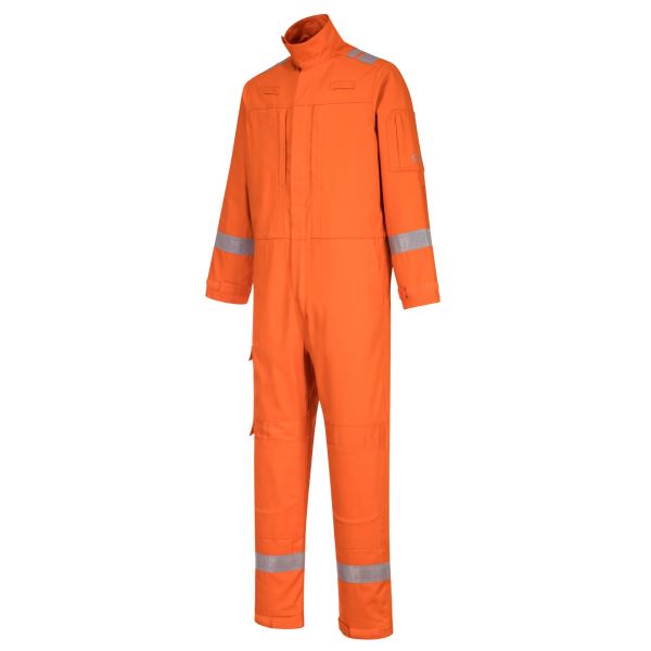 Portwest Orange Bizflame Work Lightweight Stretch Panelled Coverall  