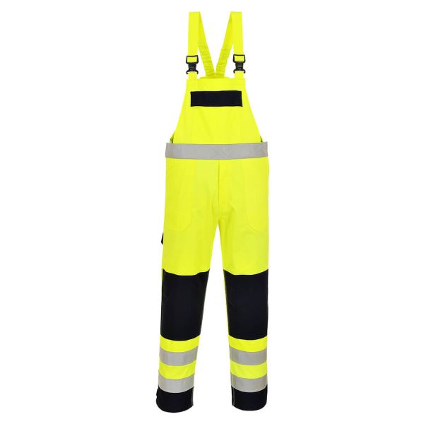 Portwest Yellow Navy Hi-Vis Multi-Norm Bib and Brace 