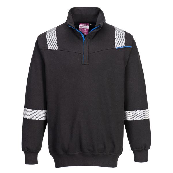 Portwest Black WX3 Flame Resistant Sweatshirt 