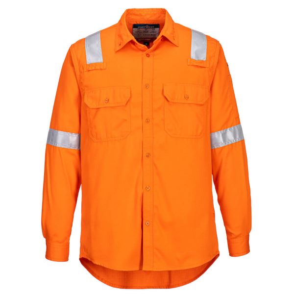Portwest Orange FR Lightweight Anti-static Shirt 