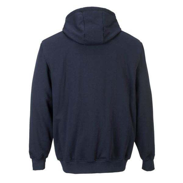 Portwest Navy FR Zip Front Hooded Sweatshirt 