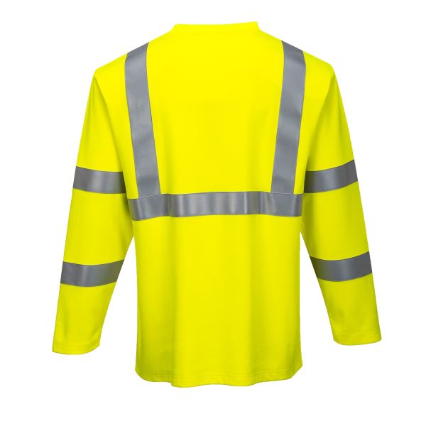 Portwest Yellow FR Hi-Vis Long Sleeve T-Shirt 