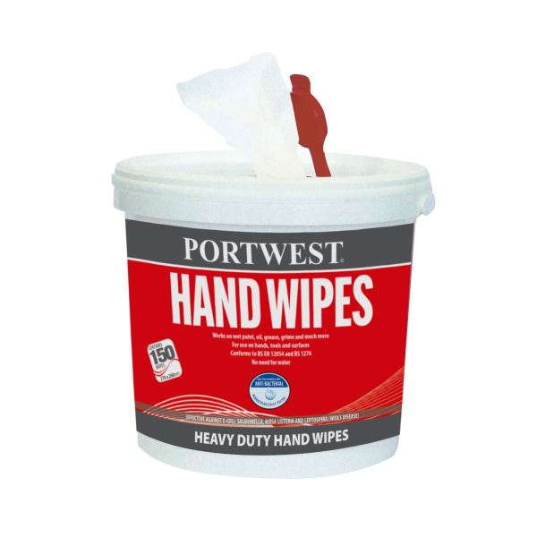 Portwest White Hand Wipes (150 Wipes) 