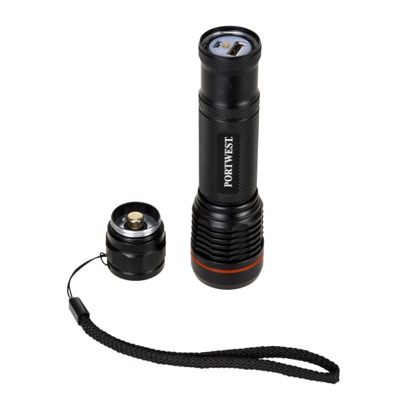 Portwest Black USB Rechargeable Torch 