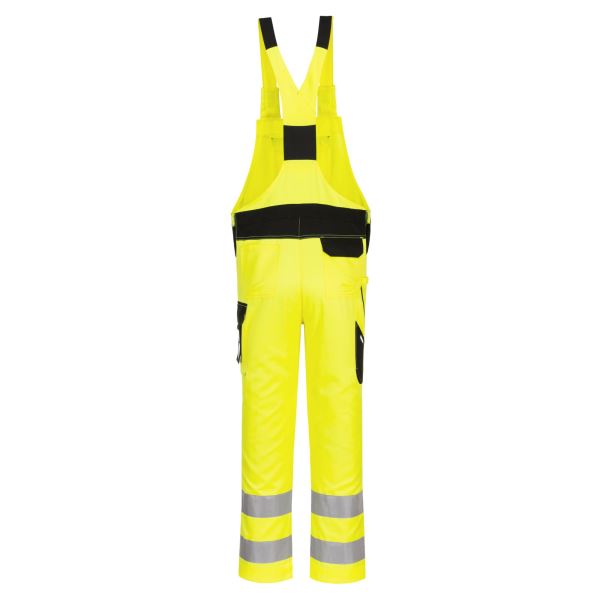 Portwest Yellow Black PW2 Hi-Vis Bib and Brace 
