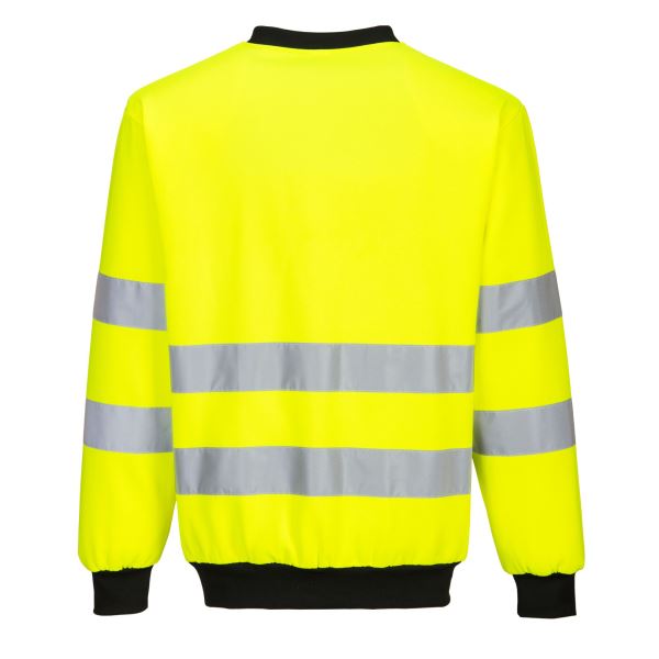Portwest Yellow Black PW2 Hi-Vis Sweatshirt 