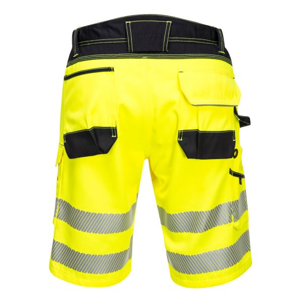 Portwest Yellow Black PW3 Hi-Vis Shorts 