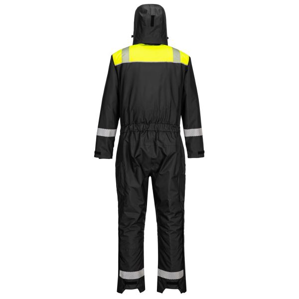 Portwest Black Yellow PW3 Winter Coverall 