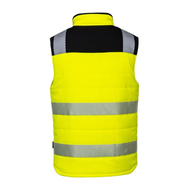 Portwest Yellow Black PW3 Hi-Vis Reversible Bodywarmer 