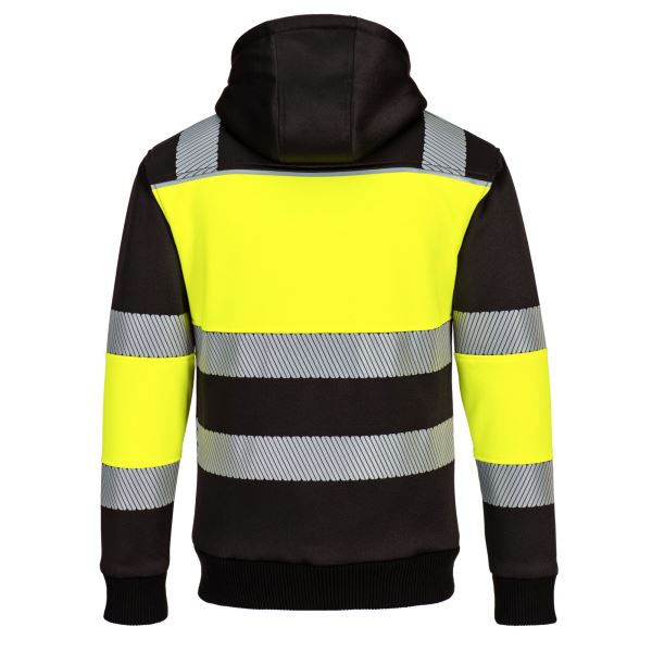 Portwest Yellow Black PW3 Zipped Class 1 Winter Hoodie 
