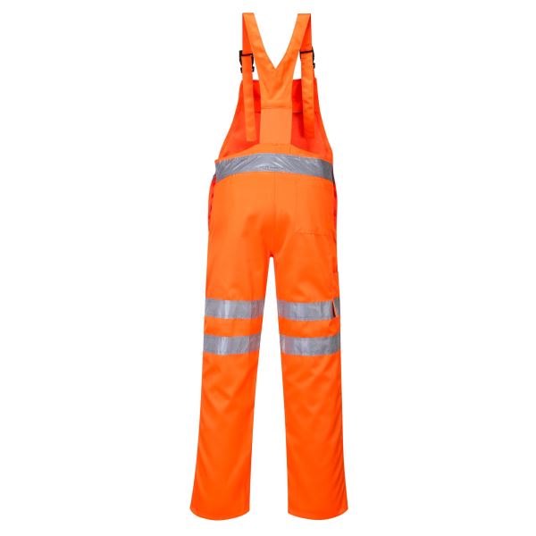 Portwest Orange Hi-Vis Polycotton Service Bib and Brace 