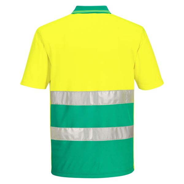 Portwest Yellow Teal Hi-Vis Lightweight Contrast Polo Shirt S/S  