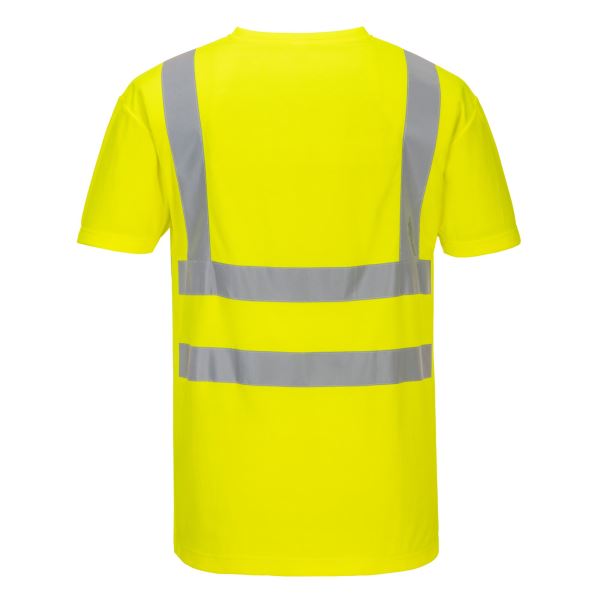 Portwest Yellow Hi-Vis Cotton Comfort Mesh Insert T-Shirt S/S  