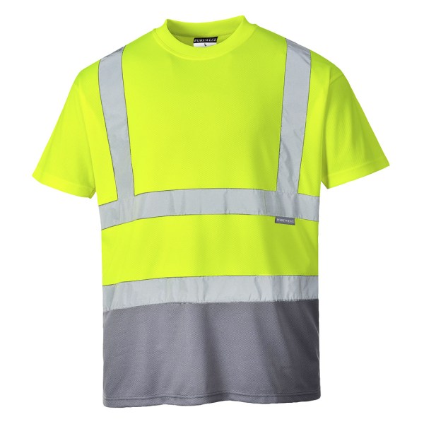Portwest Yellow Grey Hi-Vis Contrast T-Shirt S/S  