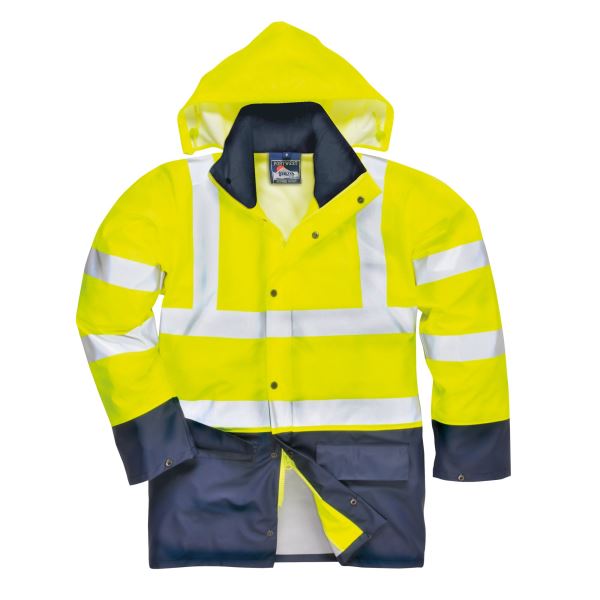 Portwest Yellow Navy Sealtex Ultra Hi-Vis Contrast Rain Jacket  
