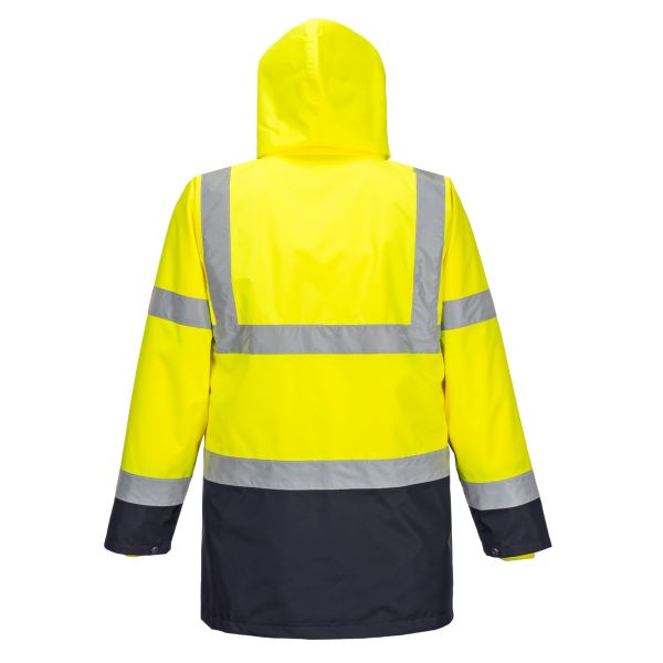 Portwest Yellow Navy Hi-Vis 5-in-1 Contrast Essential Jacket  