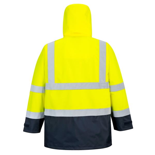 Portwest Yellow Navy Hi-Vis 5-in-1 Contrast Executive Jacket  