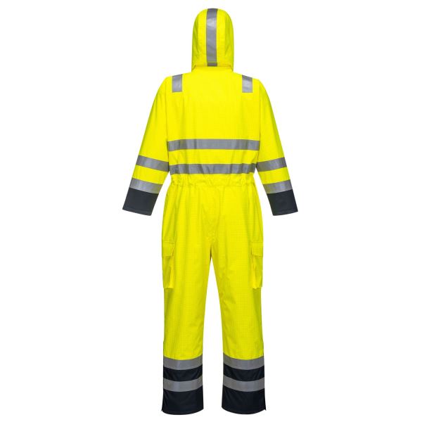 Portwest Yellow Navy Bizflame Rain Hi-Vis Multi Coverall 
