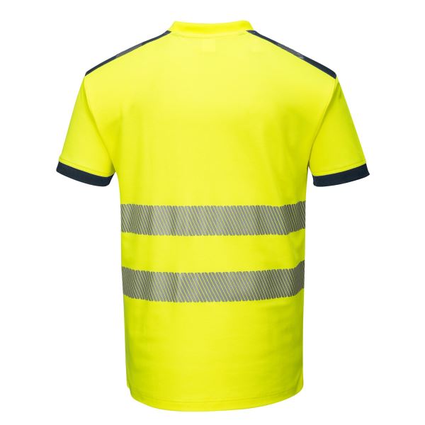 Portwest Yellow Navy PW3 Hi-Vis Cotton Comfort T-Shirt S/S  